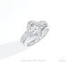 Matching Lab Grown Diamond Band With Marquise Cut Three Stone Lab Grown Diamond Ring Set in 14K Rose Gold - Profile View