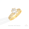 Matching Lab Grown Diamond Band With Oval Cut Lab Grown Diamond Ring Set in 10K Yellow Gold - Side View