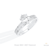 Matching Lab Grown Diamond Band With Oval Cut Lab Grown Diamond Ring Set in 14K Rose Gold - Profile View