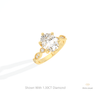 Oval Cut Accent Engagement Lab Grown Diamond Ring in Platinum - Lifestyle View