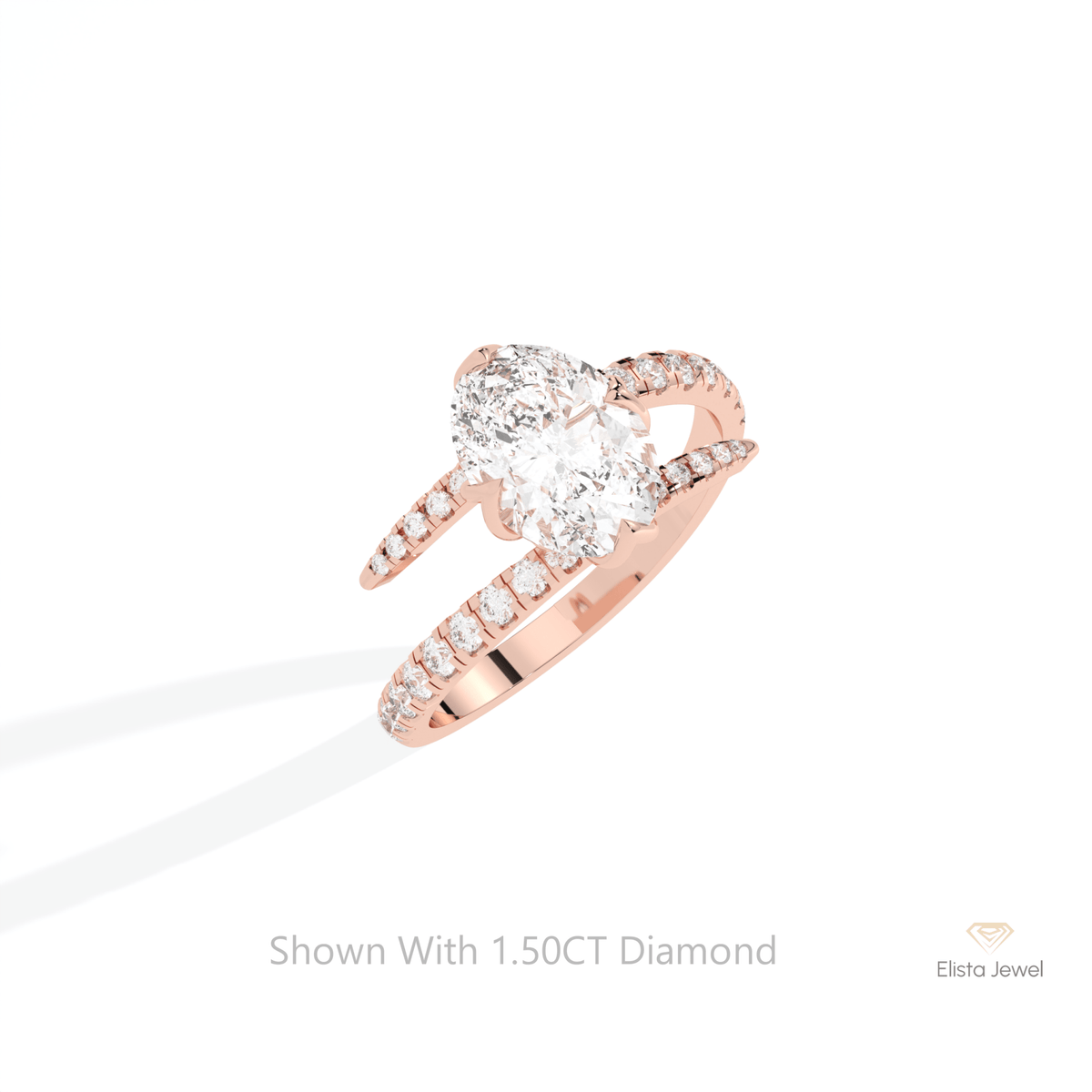 Oval Cut Accent Engagement Lab Grown Diamond Ring in Platinum - Lifestyle View