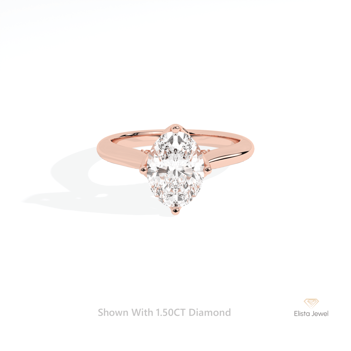 Oval Cut Accent Engagement Lab Grown Diamond Ring in 14K Yellow Gold - Detail View