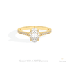 Oval Cut Accent Engagement Lab Grown Diamond Ring in 14K Yellow Gold - Detail View