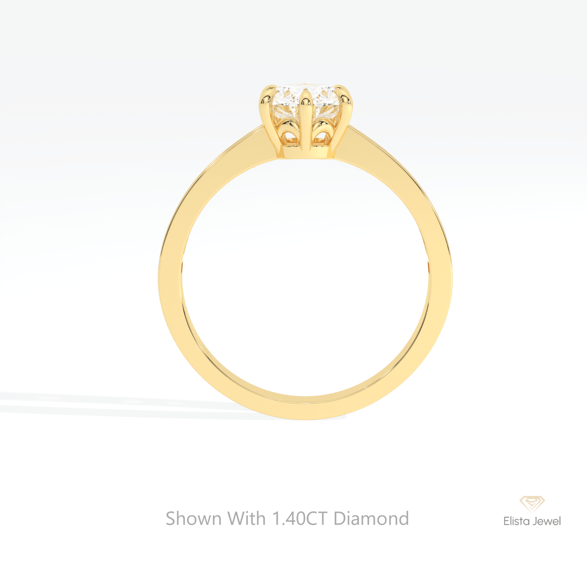 Oval Cut Accent Engagement Lab Grown Diamond Ring in 18K White Gold - Close-up View
