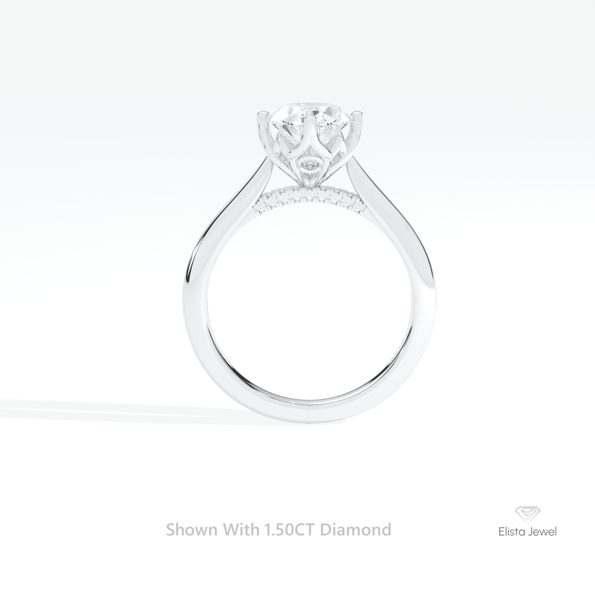 Oval Cut Accent Engagement Lab Grown Diamond Ring - Alternative View