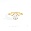 Oval Cut Accent Engagement Lab Grown Diamond Ring in 18K Rose Gold - Ring on Hand View