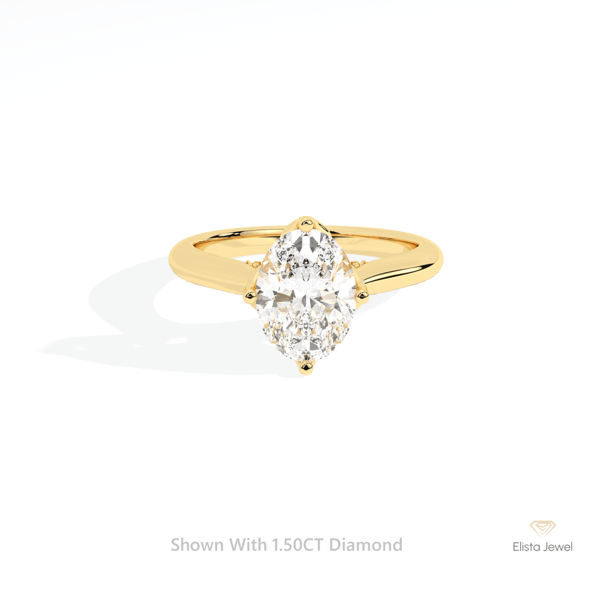 Oval Cut Accent Engagement Lab Grown Diamond Ring in 10K White Gold - Front View