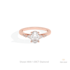 Oval Cut Accent Engagement Lab Grown Diamond Ring in 18K Rose Gold - Ring on Hand View