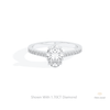 Oval Cut Accent Engagement Lab Grown Diamond Ring in 10K White Gold - Front View