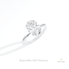 Oval Cut Accent Engagement Lab Grown Diamond Ring in 14K Rose Gold - Profile View