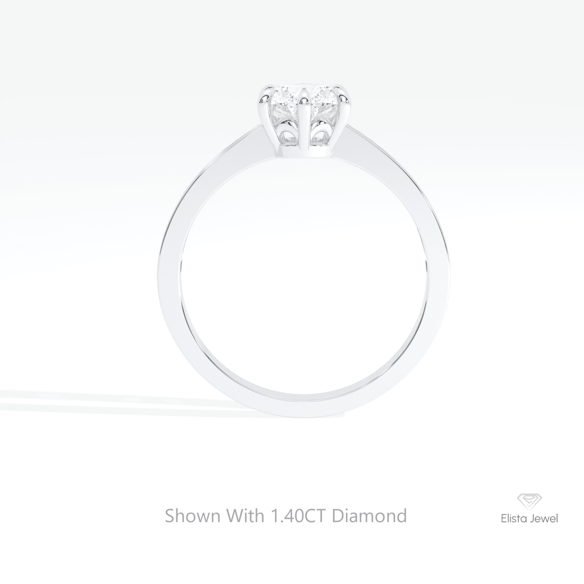 Oval Cut Accent Engagement Lab Grown Diamond Ring in 10K Rose Gold - Angled View