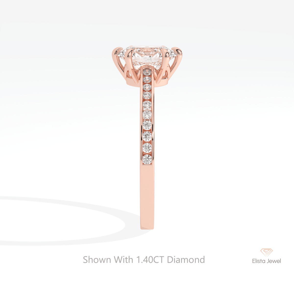 Oval Cut Accent Engagement Lab Grown Diamond Ring - Additional View
