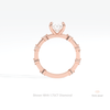 Oval Cut Accent Engagement Lab Grown Diamond Ring in 10K Rose Gold - Angled View