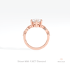 Oval Cut Accent Engagement Lab Grown Diamond Ring in 10K Rose Gold - Angled View