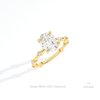 Oval Cut Accent Engagement Lab Grown Diamond Ring in Platinum - Lifestyle View
