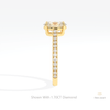 Oval Cut Accent Engagement Lab Grown Diamond Ring in 18K Yellow Gold - Perspective View