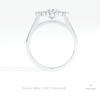 Oval Cut Art Deco Engagement Lab Grown Diamond Ring in 18K White Gold - Close-up View