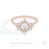Oval Cut Art Deco Engagement Lab Grown Diamond Ring in 18K Rose Gold - Ring on Hand View