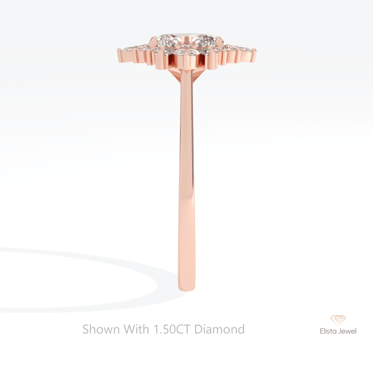 Oval Cut Art Deco Engagement Lab Grown Diamond Ring - Additional View