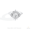 Oval Cut Cluster Starburst Lab Grown Diamond Ring in 14K Yellow Gold - Detail View