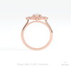 Oval Cut Cluster Starburst Lab Grown Diamond Ring in 10K Rose Gold - Angled View