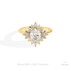 Oval Cut Cluster Starburst Lab Grown Diamond Ring in 18K Rose Gold - Ring on Hand View