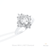 Oval Cut Cluster Starburst Lab Grown Diamond Ring in 14K Rose Gold - Profile View