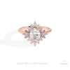 Oval Cut Cluster Starburst Lab Grown Diamond Ring in 10K White Gold - Front View