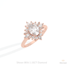 Oval Cut Cluster Starburst Lab Grown Diamond Ring in 10K Yellow Gold - Side View