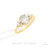 Oval Cut Cluster Wedding Lab Grown Diamond Ring in 14K Rose Gold - Profile View