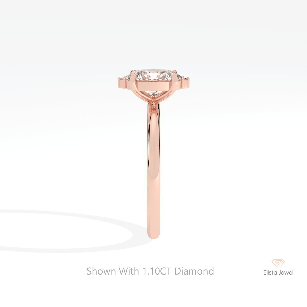 Oval Cut Cluster Wedding Lab Grown Diamond Ring - Additional View