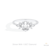 Oval Cut Cluster Wedding Lab Grown Diamond Ring in 10K White Gold - Front View