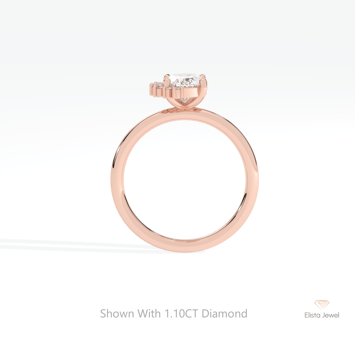 Oval Cut Cluster Wedding Lab Grown Diamond Ring - Alternative View