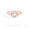 Oval Cut Cluster Wedding Lab Grown Diamond Ring in 18K Rose Gold - Ring on Hand View