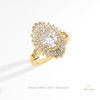 Oval Cut Double Halo Art Deco Lab Grown Diamond Ring in 10K Yellow Gold - Side View