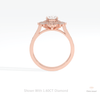 Oval Cut Double Halo Art Deco Lab Grown Diamond Ring in 10K Rose Gold - Angled View