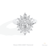 Oval Cut Double Halo Starburst Lab Grown Diamond Ring in 14K Yellow Gold - Detail View