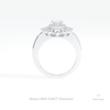 Oval Cut Double Halo Starburst Lab Grown Diamond Ring in 18K White Gold - Close-up View