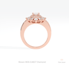 Oval Cut Double Halo Starburst Lab Grown Diamond Ring in 10K Rose Gold - Angled View