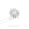 Oval Cut Double Halo Starburst Lab Grown Diamond Ring in 14K Rose Gold - Profile View