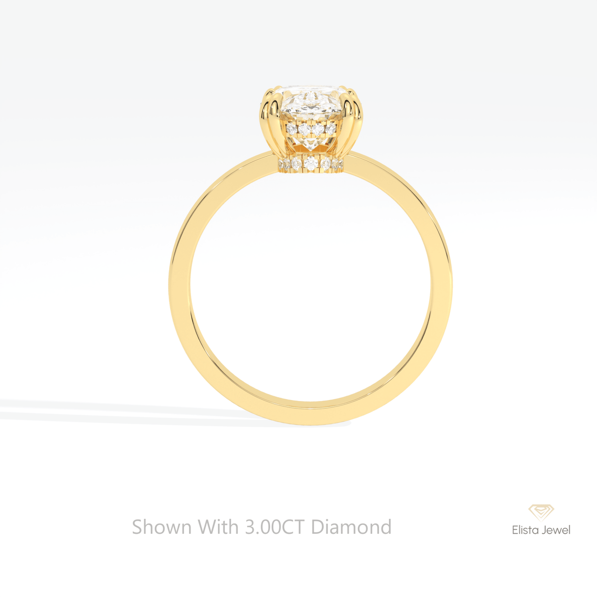 Oval Cut Double Hidden Halo Lab Grown Diamond Ring - Alternative View