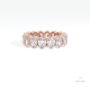 Oval Cut Full Eternity Engagement Lab Grown Diamond Band in 18K Rose Gold - Ring on Hand View