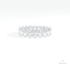 Oval Cut Full Eternity Wedding Lab Grown Diamond Band in 10K White Gold - Front View
