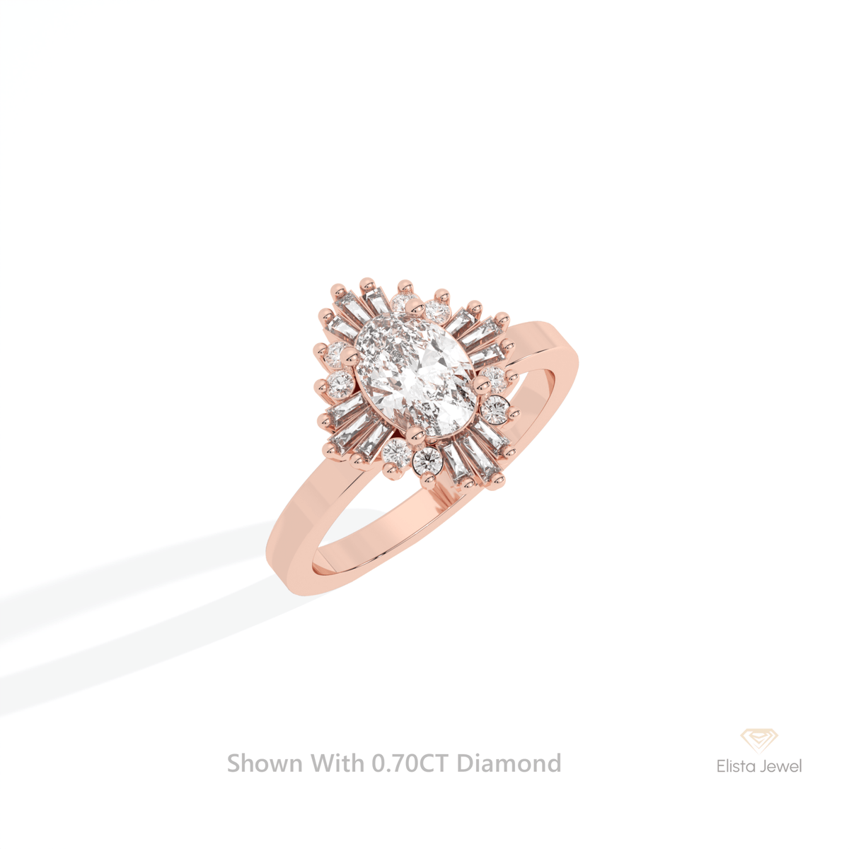 Oval Cut Halo Art Deco Lab Grown Diamond Ring in Platinum - Lifestyle View