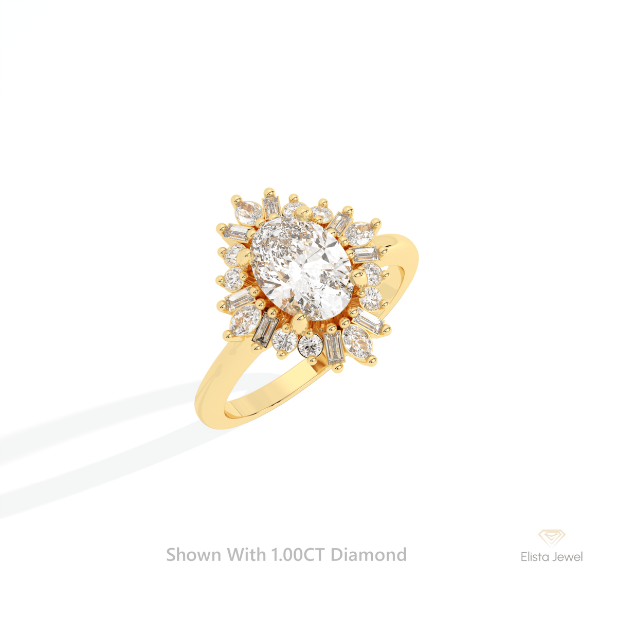 Oval Cut Halo Art Deco Wedding Lab Grown Diamond Ring in Platinum - Lifestyle View