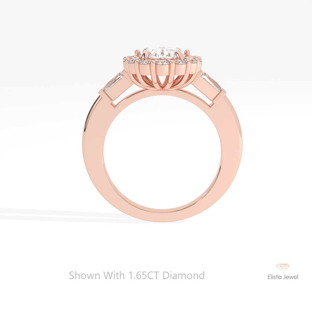 Oval Cut Halo Engagement Lab Grown Diamond Ring - Alternative View