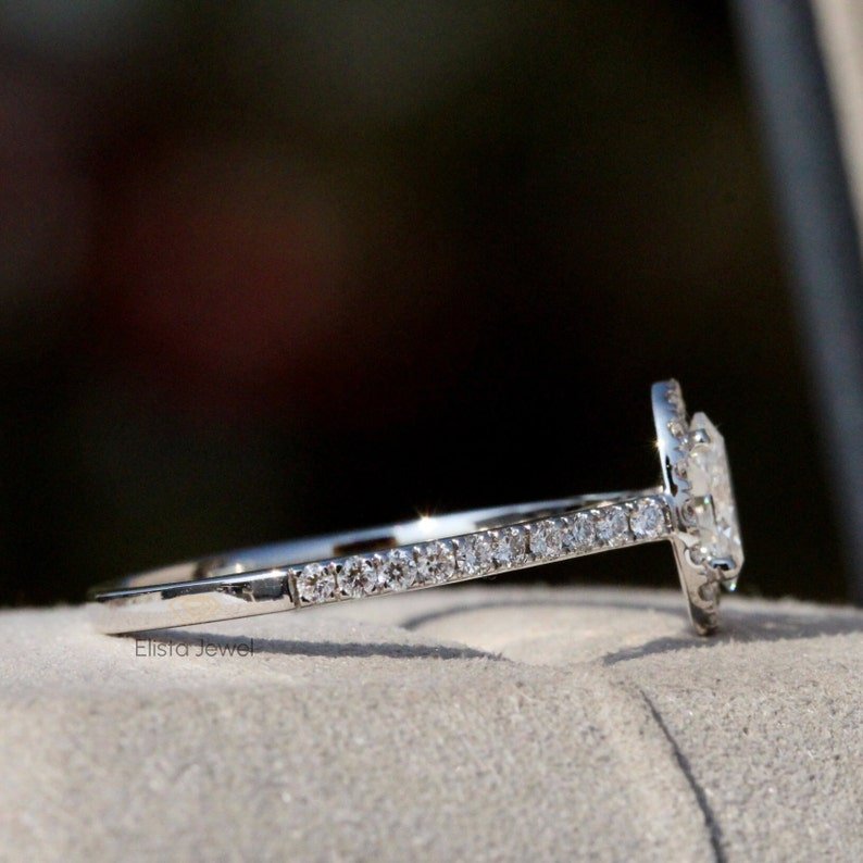 Oval Cut Halo Engagement Lab Grown Diamond Ring - Alternative View