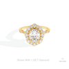 Oval Cut Halo Engagement Lab Grown Diamond Ring in 18K Rose Gold - Ring on Hand View
