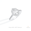 Oval Cut Halo Engagement Lab Grown Diamond Ring in 14K Rose Gold - Profile View