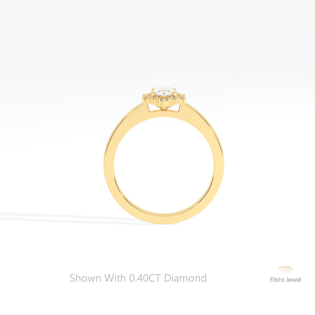 Oval Cut Halo Engagement Lab Grown Diamond Ring in 10K Rose Gold - Angled View